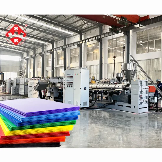 PP Hollow Sheet Machine Packing Carton Grid Corrugated Sheet Single Screw Extruder Multi Layer Flated Board Extrusion Production Line